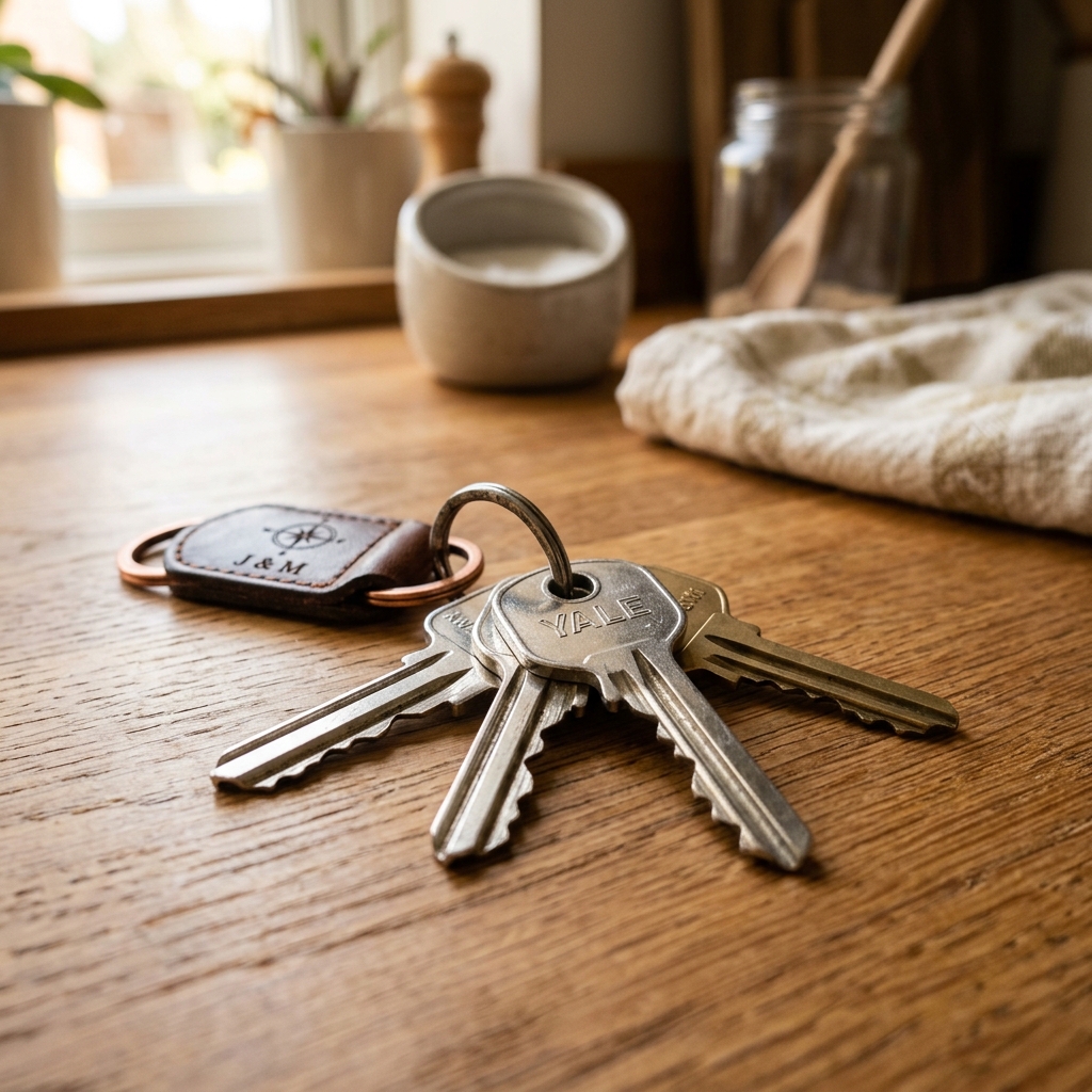 Handing over the house keys